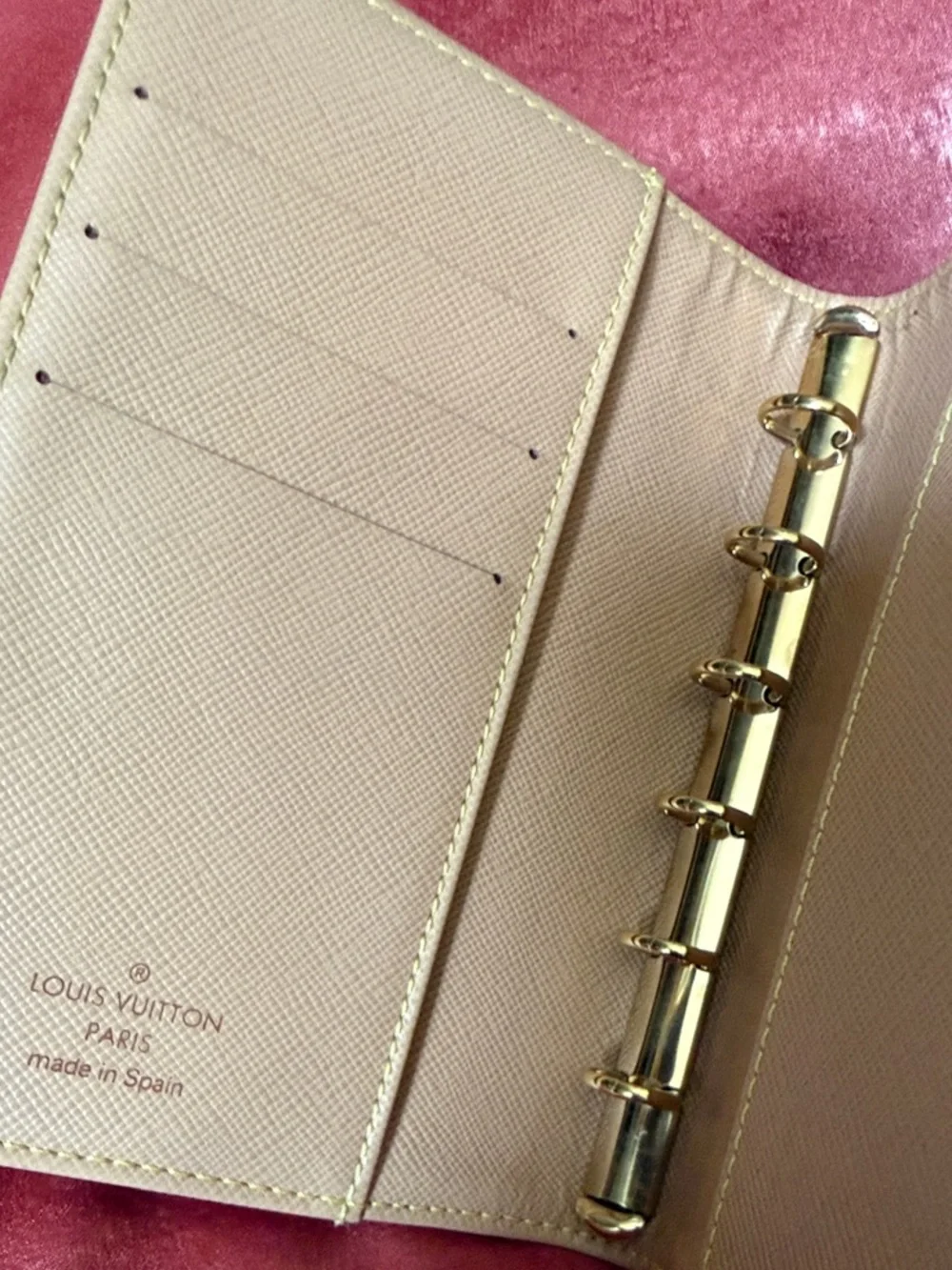 Louis Vuitton Beige and Black Mini Lin Monogram Agenda Cover